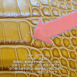 ワニ革　クレイフィニッシュ　タバック　「長財布向け」サイズ　No.CM0018 10枚目の画像