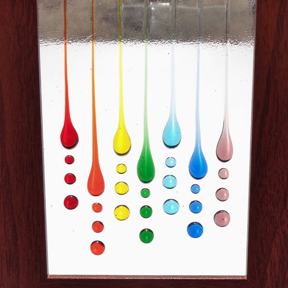 　【虹色のしずく】フュージンググラス　ガラスのインテリアフレーム 11枚目の画像