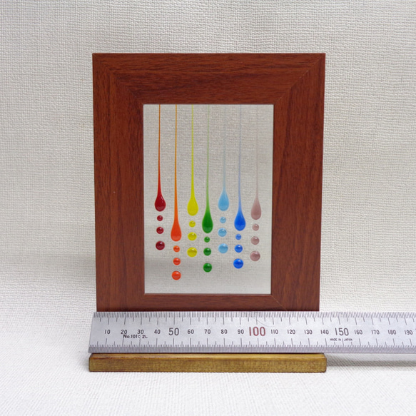 　【虹色のしずく】フュージンググラス　ガラスのインテリアフレーム 13枚目の画像