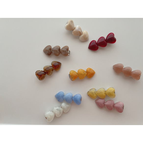 数量限定　marble heart clip  キッズ　ヘアアクセサリー　ヘアクリップ　卒園式　入園式　ピン　卒業式 4枚目の画像