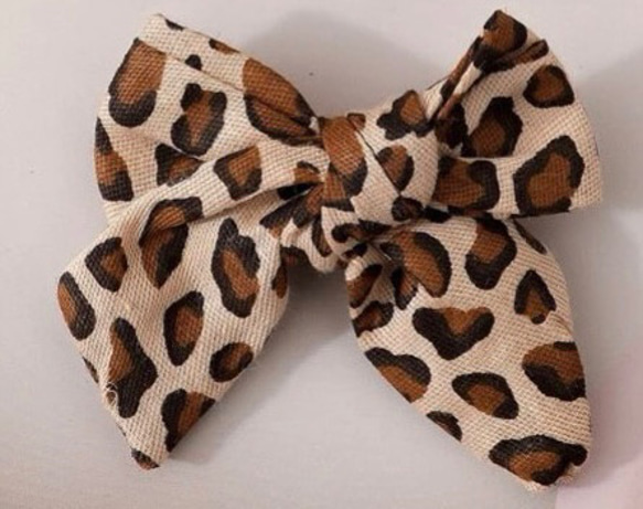 ヘアクリップ リボン 子ども キッズ ヒョウ柄 ベビー ヘアアクセサリー