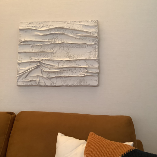 麻×石膏のテクスチャーアート:約530×455㎜ 絵画 Art.A 通販