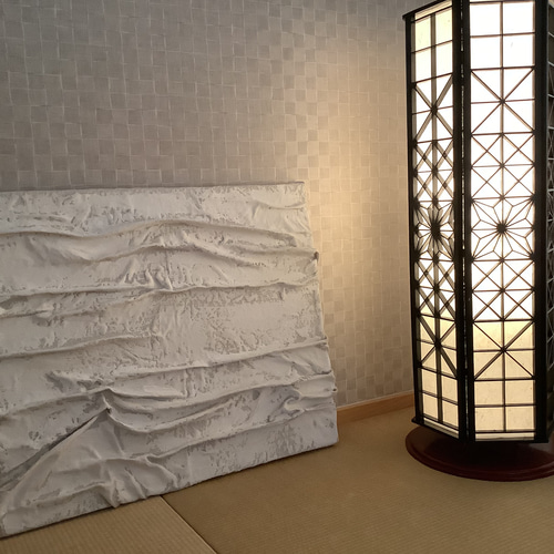 麻×石膏のテクスチャーアート:約530×455㎜ 絵画 Art.A 通販
