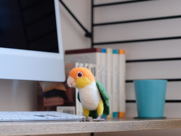 シロハラインコ mini♪☆足付タイプ(付属金具無し） 羊毛
