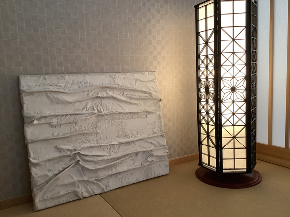 アート　石膏 麻×石膏のテクスチャーアート:約455×380㎜ 絵画 Art.A 通販