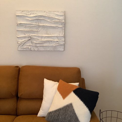 麻×石膏のテクスチャーアート:約455×380㎜ 絵画 Art.A 通販