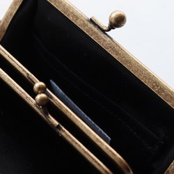 ★数量限定★上質な肌触りのラムレザー　アンティークゴールド口金のミニがま口財布　BEIGE 5枚目の画像