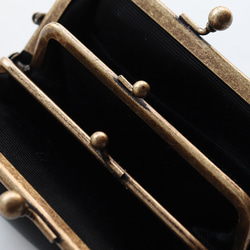 ★数量限定★上質な肌触りのラムレザー　アンティークゴールド口金のミニがま口財布　BEIGE 6枚目の画像