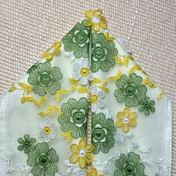 洗える刺繍半衿　立体のお花【1点のみ】 6枚目の画像