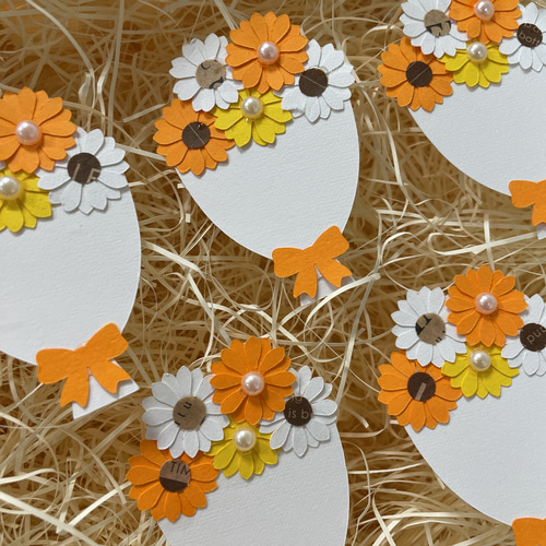 305クラフトパンチメッセージカード花束からこんにちは❁ぞうり