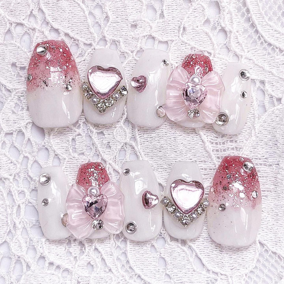 丸井出店】ネイルチップ♡韓国 綺麗系 量産型 ワンホンネイル ピンク  