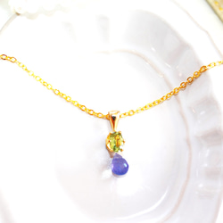 - sizuku - K18gp Green Sapphire & Tanzanite Pendant Top 2枚目の画像