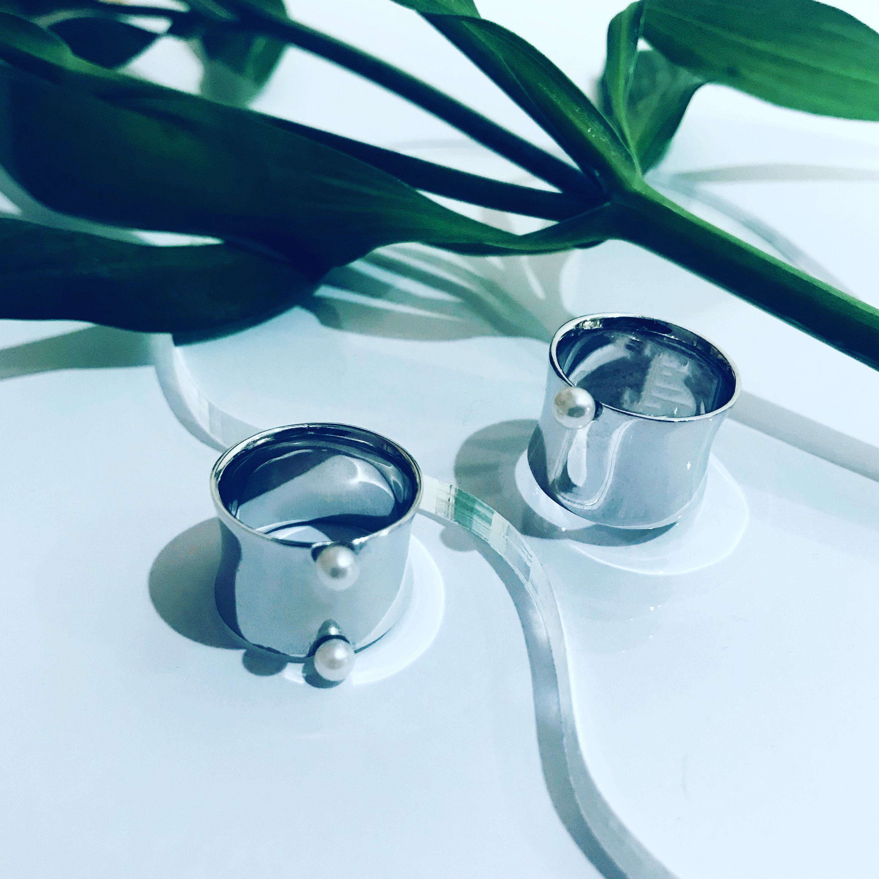 corset Pearl  ring ／ Tow grain