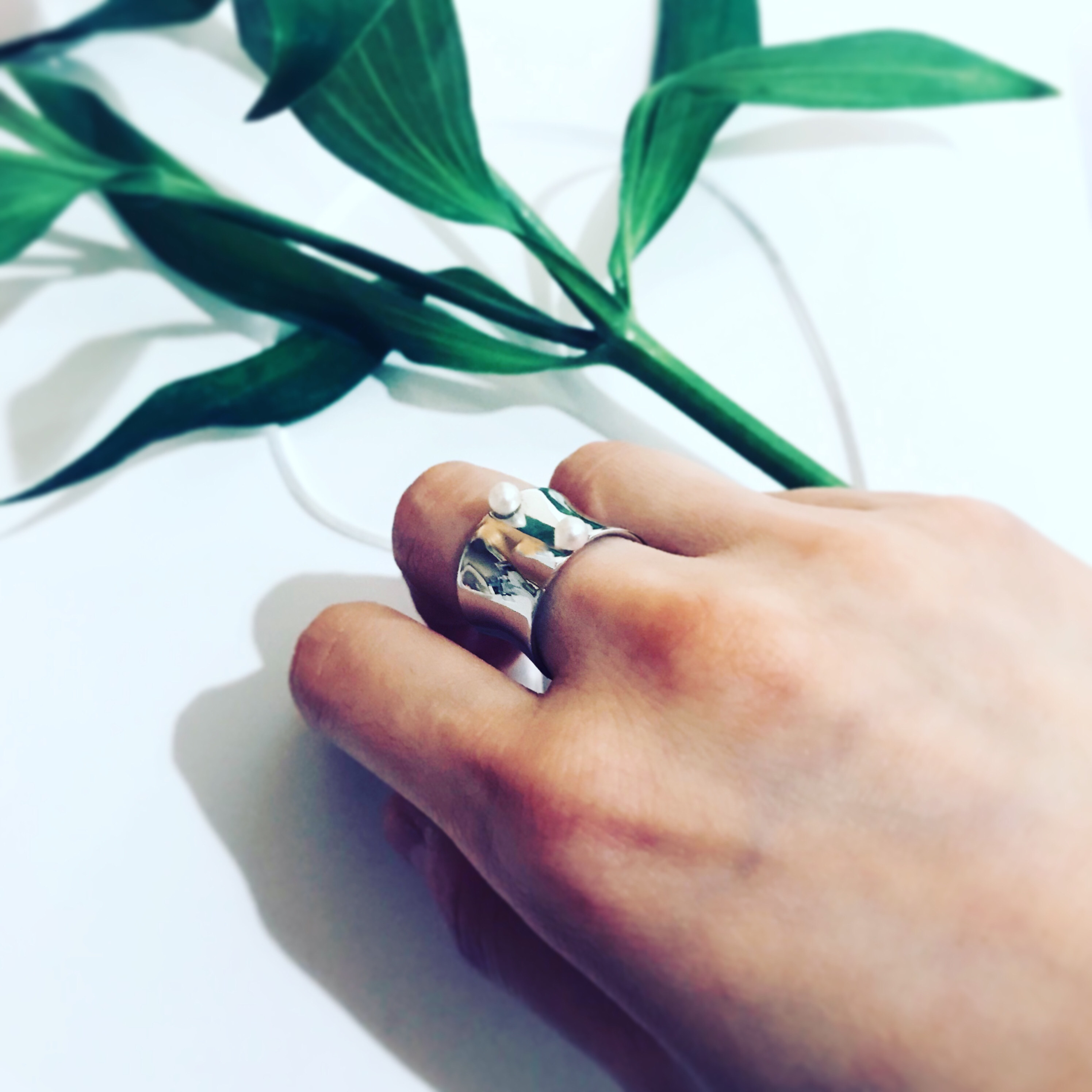 corset Pearl  ring ／ Tow grain