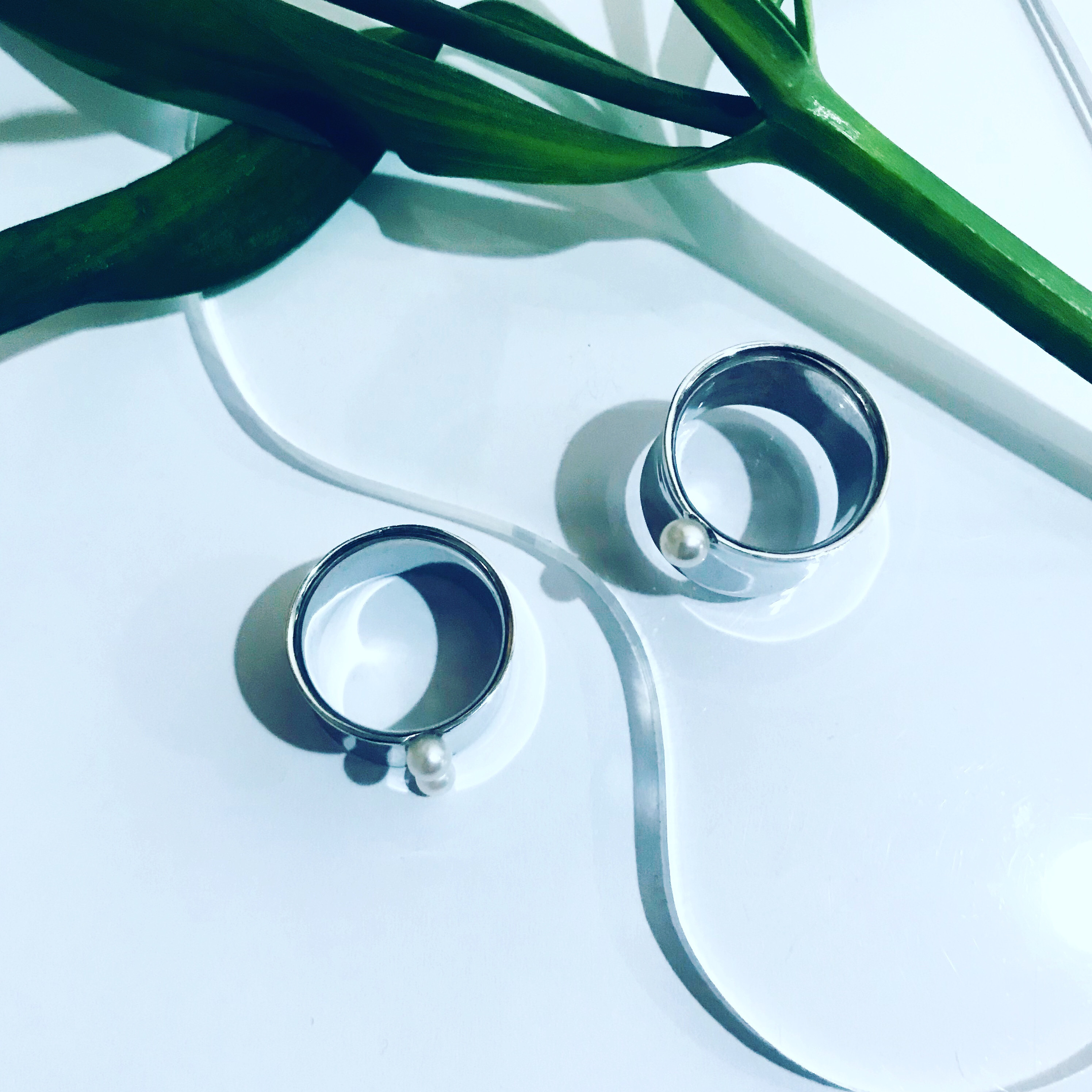 corset Pearl  ring ／ Tow grain