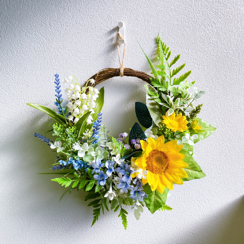 元気いっぱいリース アーティフィシャルフラワー リース flower