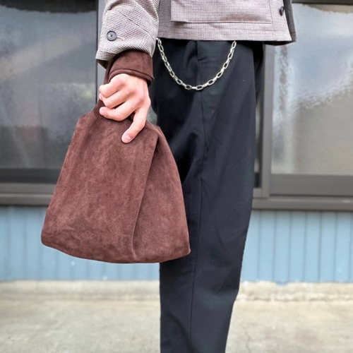 本革/ピッグスエード エコバッグ D.ブラウン】 エコバッグ・サブバッグ