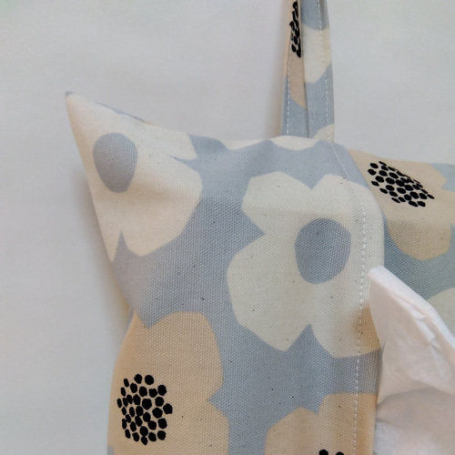 ハンドメイド　ボックスサイズティッシュ　携帯ケース　⌘ 北欧・ブルー ハンドメイド ボックスサイズティッシュ 携帯ケース ⌘ 北欧・ブルー