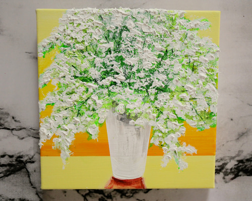油絵 油彩 油彩画 絵画 アートパネル【青いかすみ草】 油絵 油彩 油彩画 絵 絵画 【青いかすみ草】 絵画 HR 通販
