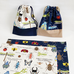 ☆昆虫の給食袋＆ランチョンマットセット☆サイズ変更可 3枚目の画像