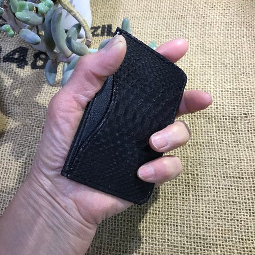 再販）パイソンのシンプルカード名刺入れ(フタなし) 名刺入れ
