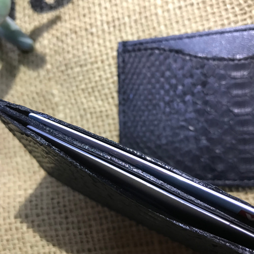 再販）パイソンのシンプルカード名刺入れ(フタなし) 名刺入れ・カード