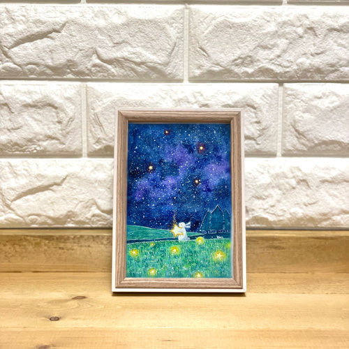 受注制作】一番大きな星拾った【うさぎ】 絵画 kuro 通販