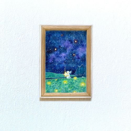 受注制作】一番大きな星拾った【うさぎ】 絵画 kuro 通販
