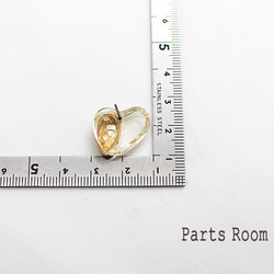 [2 件] 雙色心形耳環 [透明 x 金] [鈦柱/無扣] -mt-3904 第4張的照片