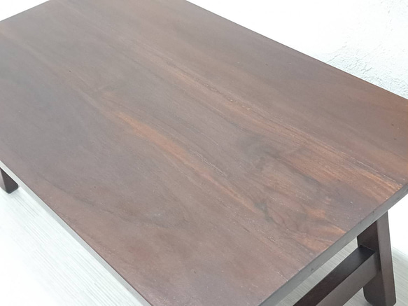 木製 チーク無垢 ミニテーブル アウトドア ローテーブル マホガニー色 小ぶり 折畳 脚折れ desk115 3枚目の画像