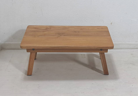 チーク　折りたたみテーブル　インド製　アイアン　ウッド　木製 チークWOOD 折りたたみ ローテーブル【パヤカ オンラインショップ】