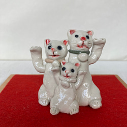 陶器 招き猫(親子) 招き猫 ますほ 通販 15368572｜Creema(クリーマ) 