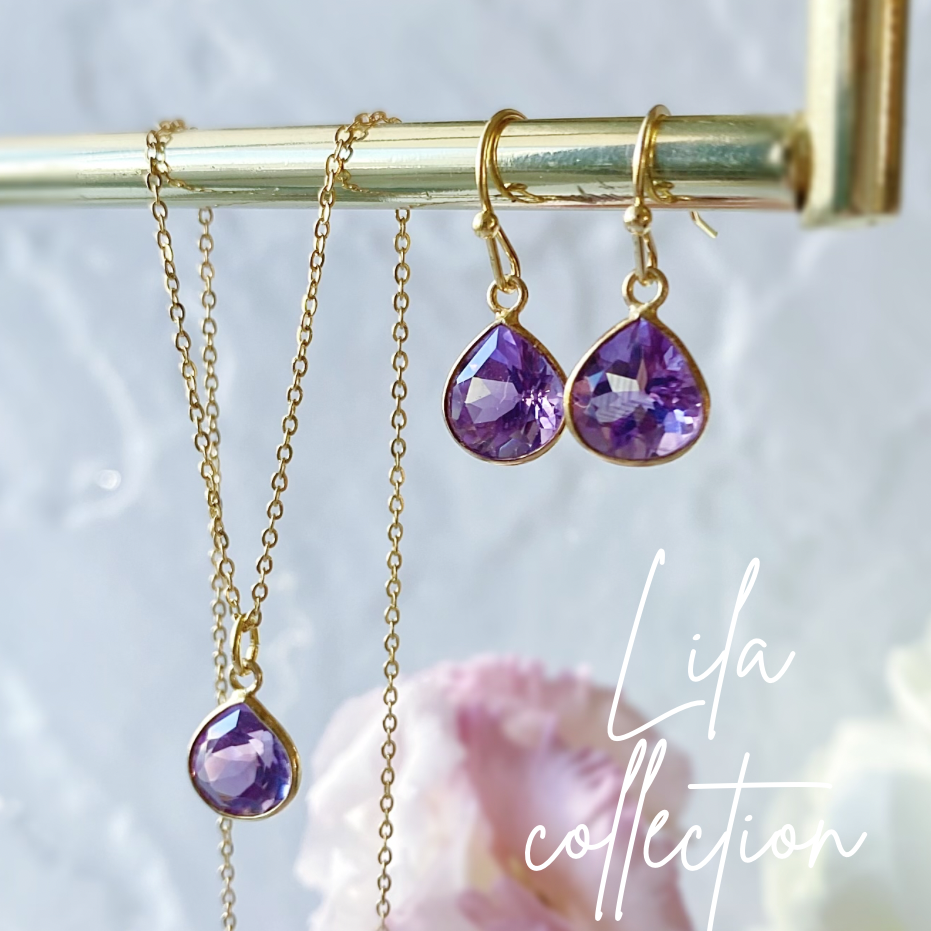 【セットでお得】極上ローズアメジストのマロンネックレスとピアス（イヤリング）のセット