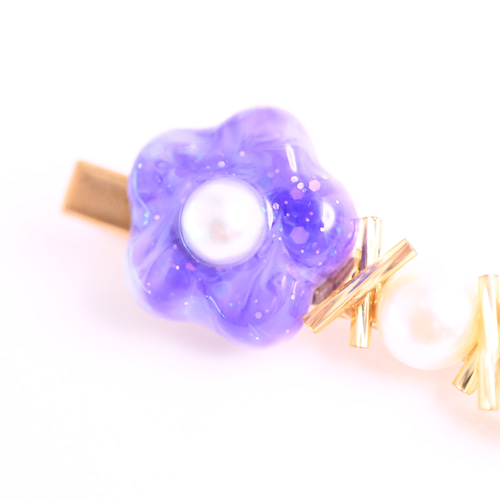 ☆*:.。. ハンドメイド♡レジンヘアクリップ♡クリアフラワー  .。.:*☆ フラワー レジン ヘアクリップ ワニ口 大人可愛い クリア 透明感