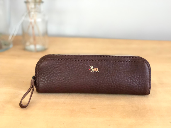 本革手縫い【ペンケース】 一本入り 限定商品 レジスト - 文房具