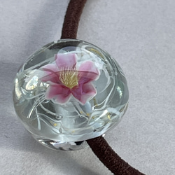 ガラスの ヘアゴム 桜ひとつぶ　クリア 7枚目の画像