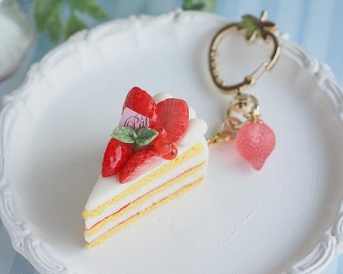 ショートケーキ・いちごカラビナキーホルダー バッグチャーム Citrus