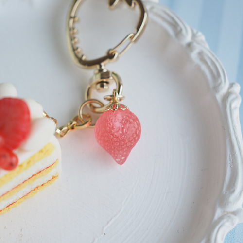 ショートケーキ・いちごカラビナキーホルダー バッグチャーム Citrus