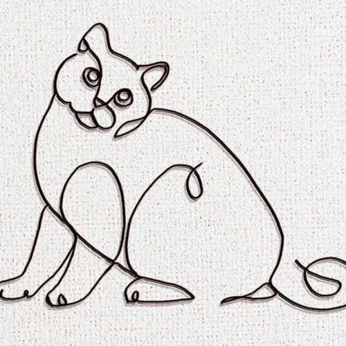 猫のワイヤーアート タペストリー・壁掛け ☆W_ART_CRAFT☆ 通販