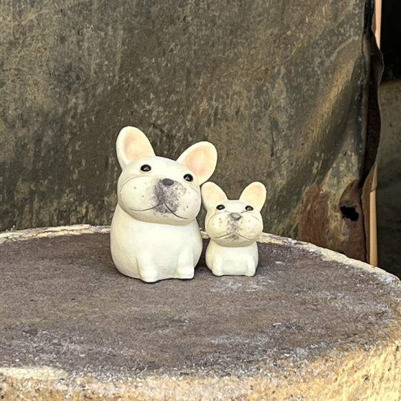 法國鬥牛犬（奶油色）O-400-3 陶瓷/法國鬥牛犬/Hokoku Mugyu Dog 第10張的照片