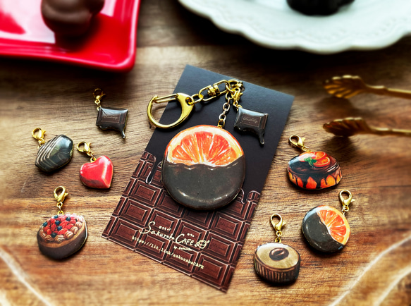 とろけるチョコレートチャーム付きオランジェットバッグチャーム