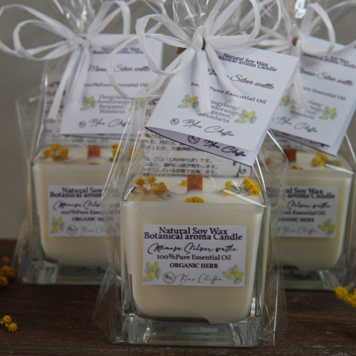 ミモザSスクエアグラスキャンドル キャンドル・キャンドルホルダー