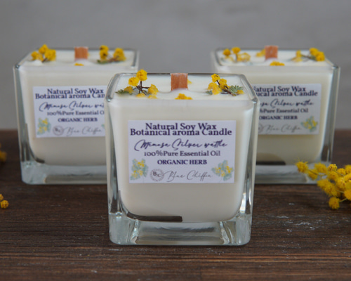 ミモザSスクエアグラスキャンドル キャンドル・キャンドルホルダー