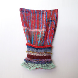 【織り×編み】鮮やかなバラクラバ 　フード付きネックウォーマー 4枚目の画像