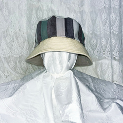 splicing design bucket hat 0004GY meikeiin handmade 4枚目の画像