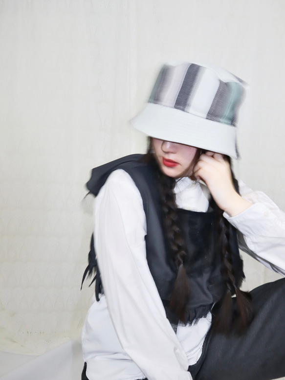 splicing design bucket hat 0004GG meikeiin handmade 2枚目の画像