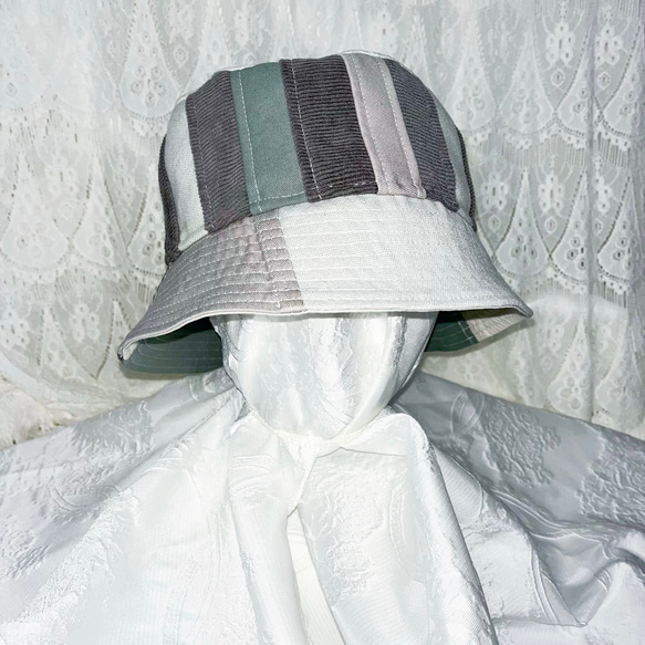 splicing design bucket hat 0004GG meikeiin handmade 4枚目の画像