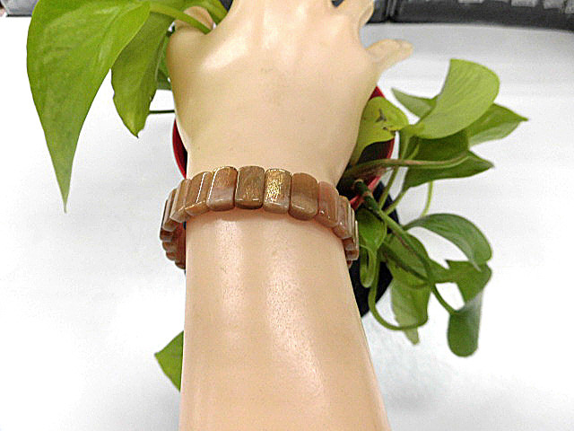 天然石 サンストーン バングル 内周16.5cm　　　230908345