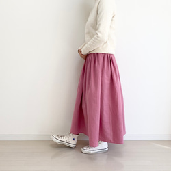 ダブルガーゼギャザースカート　桜ピンク 1枚目の画像
