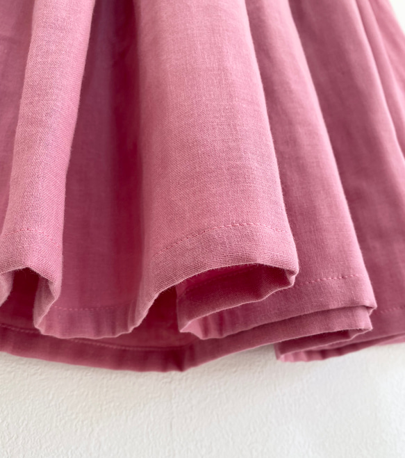 ダブルガーゼギャザースカート　桜ピンク 9枚目の画像